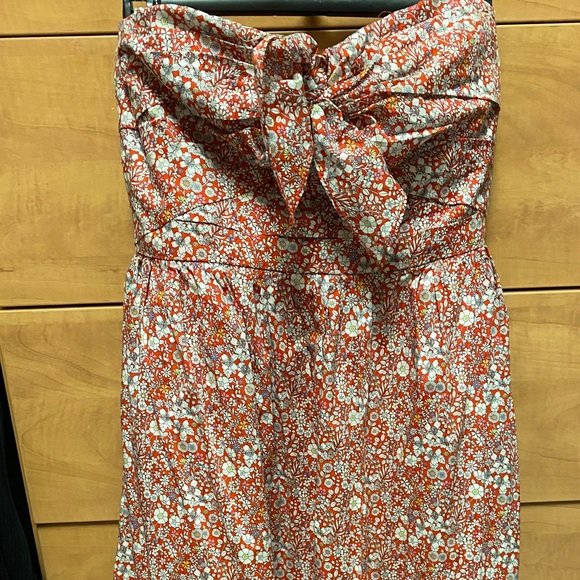 J. Crew Tea-length Red Floral Dress NWT - Picture 4 of 6